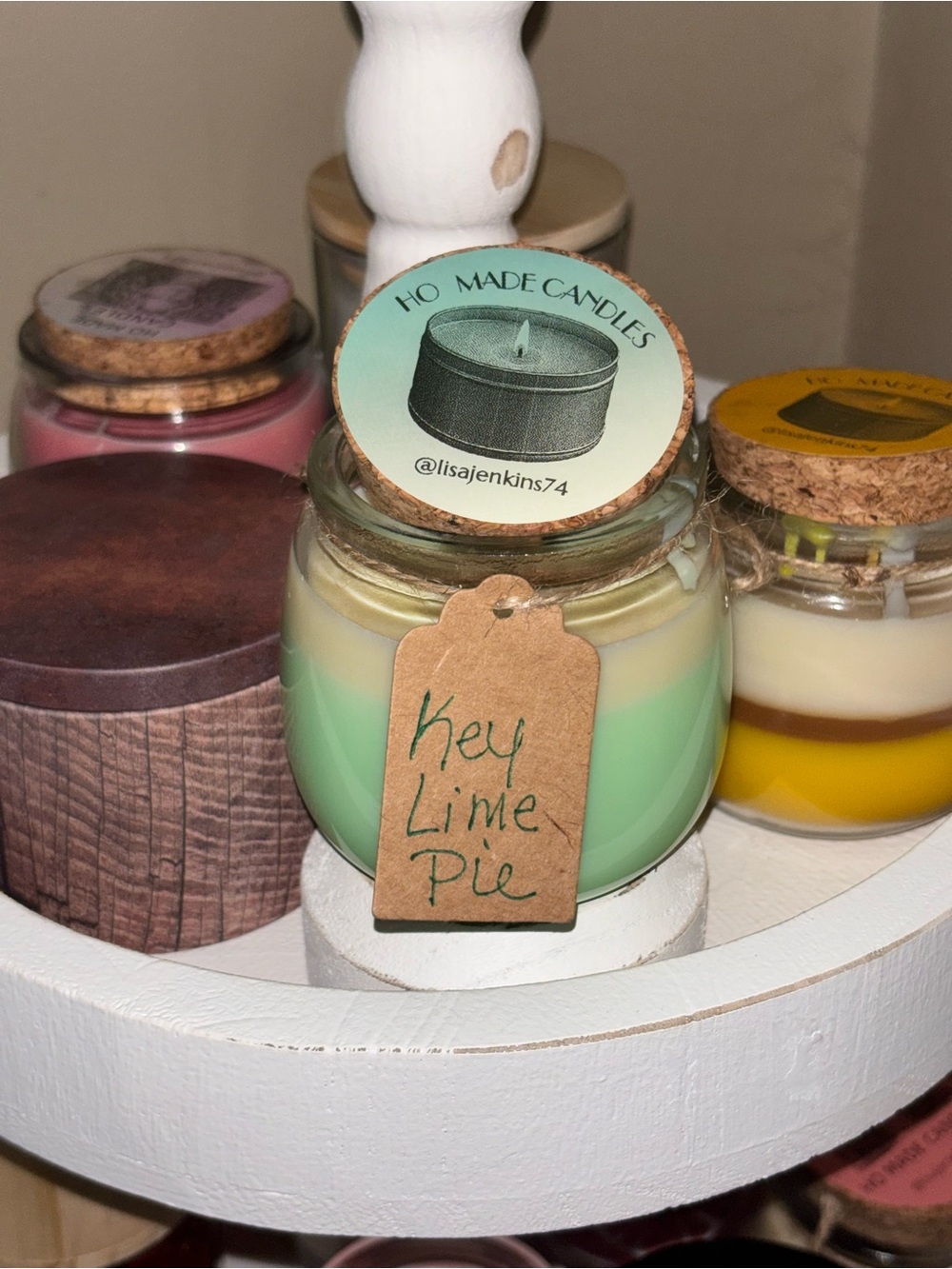 Handmade Key Lime Pie Layered Candle — Green & Cream